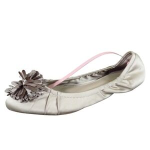 Audrey Brooke Autumn Women Ballet Flat 9 Dressy Occasion Champagne Fabric